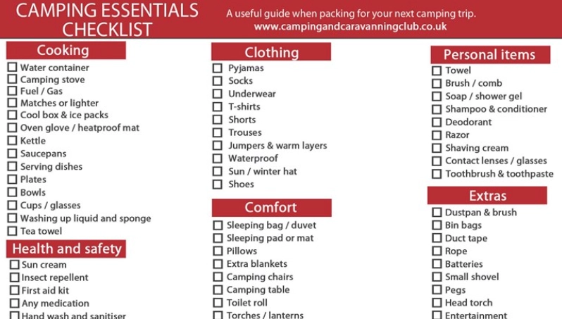 what to bring camping