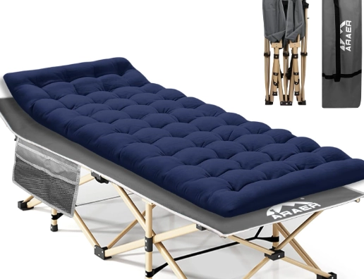 camping bed with mattress