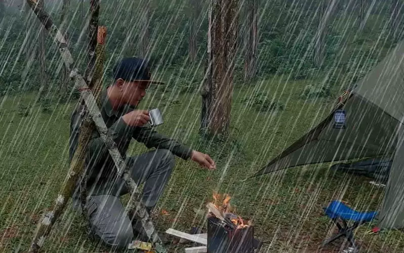 rain camping skills