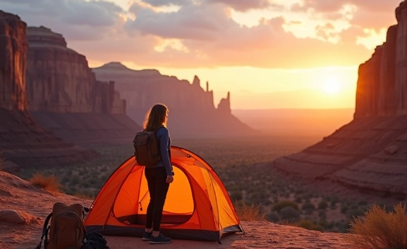 women solo camping