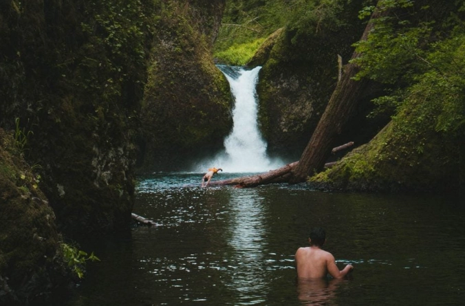 camping near waterfalls