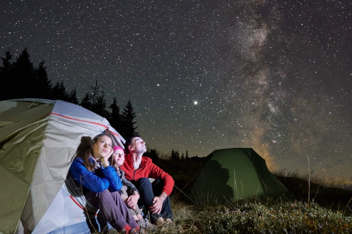 camping under stars