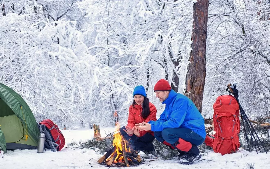 how to stay warm winter camping