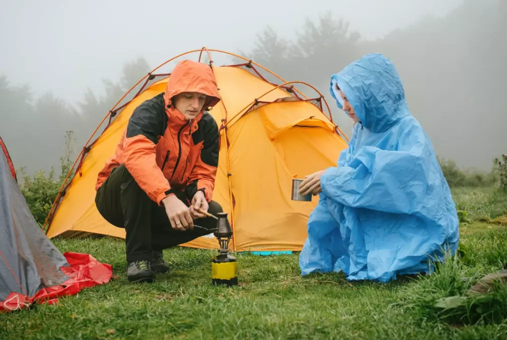 camping in rain