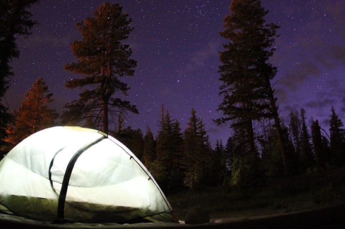 camping under stars